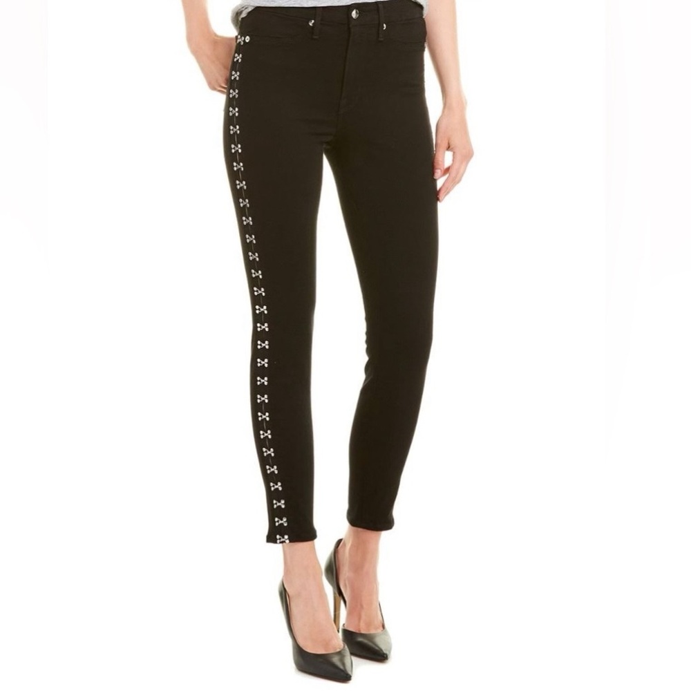 Good American Black Jeans with Silver hardware Seams